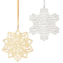 2023 Sterling Silver Star And Snowflake Ornament Set
