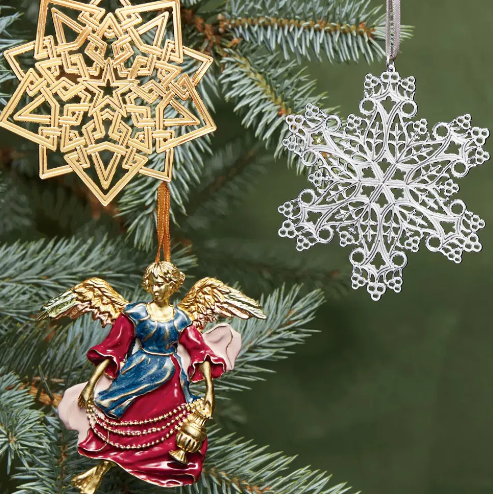 2023 Sterling Silver Star And Snowflake Ornament Set