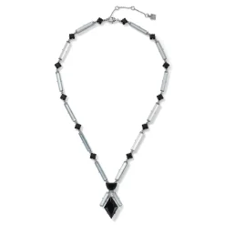 American Deco Pendant Necklace And Long Pendant Earrings Set