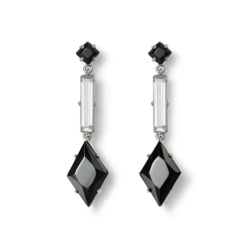American Deco Pendant Necklace And Long Pendant Earrings Set