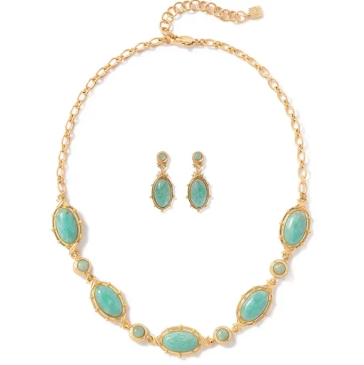 American Gilded Age Statement Necklace And Earrings Set