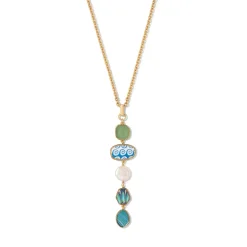 Ancient Mixed Motifs Glass Pendant Drop Necklace