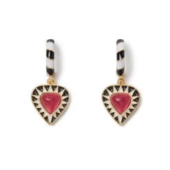 Atef Crown Huggie Charm Earrings