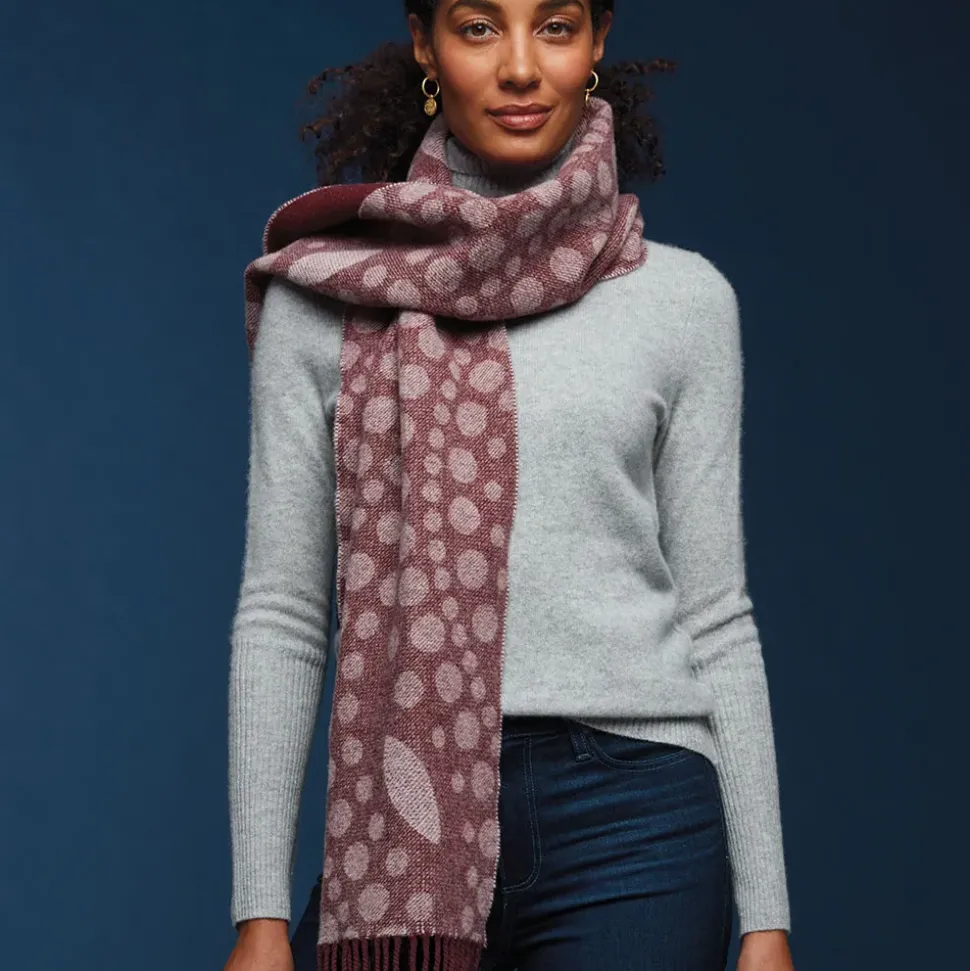 Basket-Weave Pattern Reversible Wool Scarf