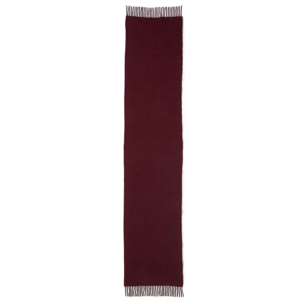 Basket-Weave Pattern Reversible Wool Scarf