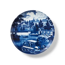 Blue & White American River View Salad Plate Set