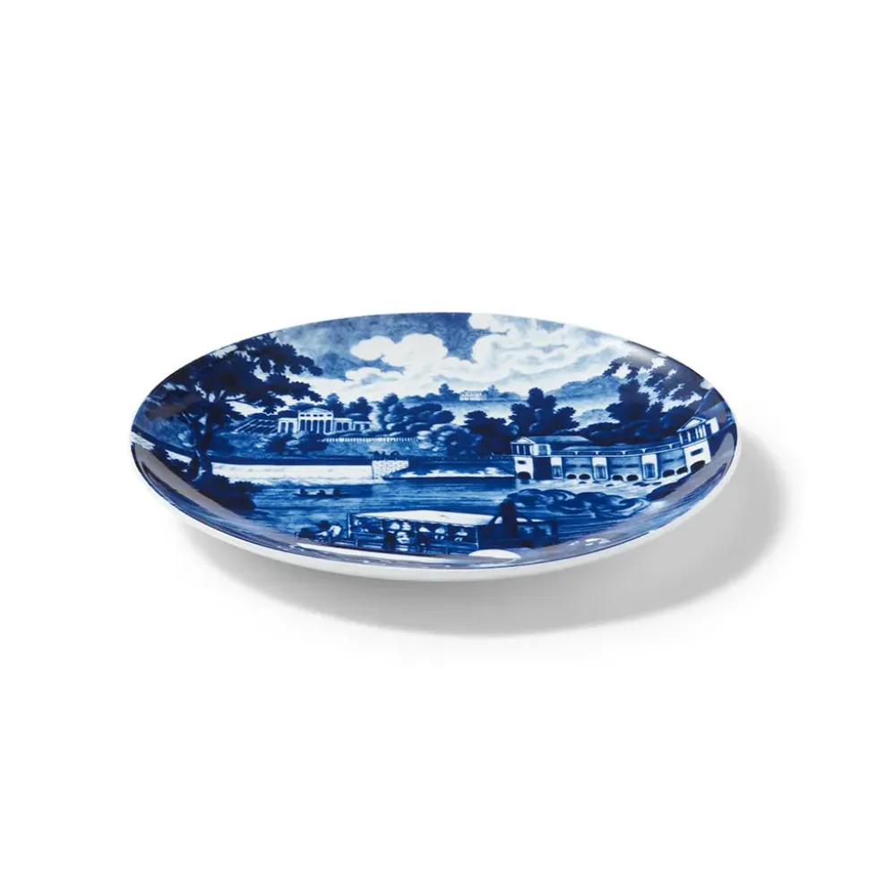Blue & White American River View Salad Plate Set