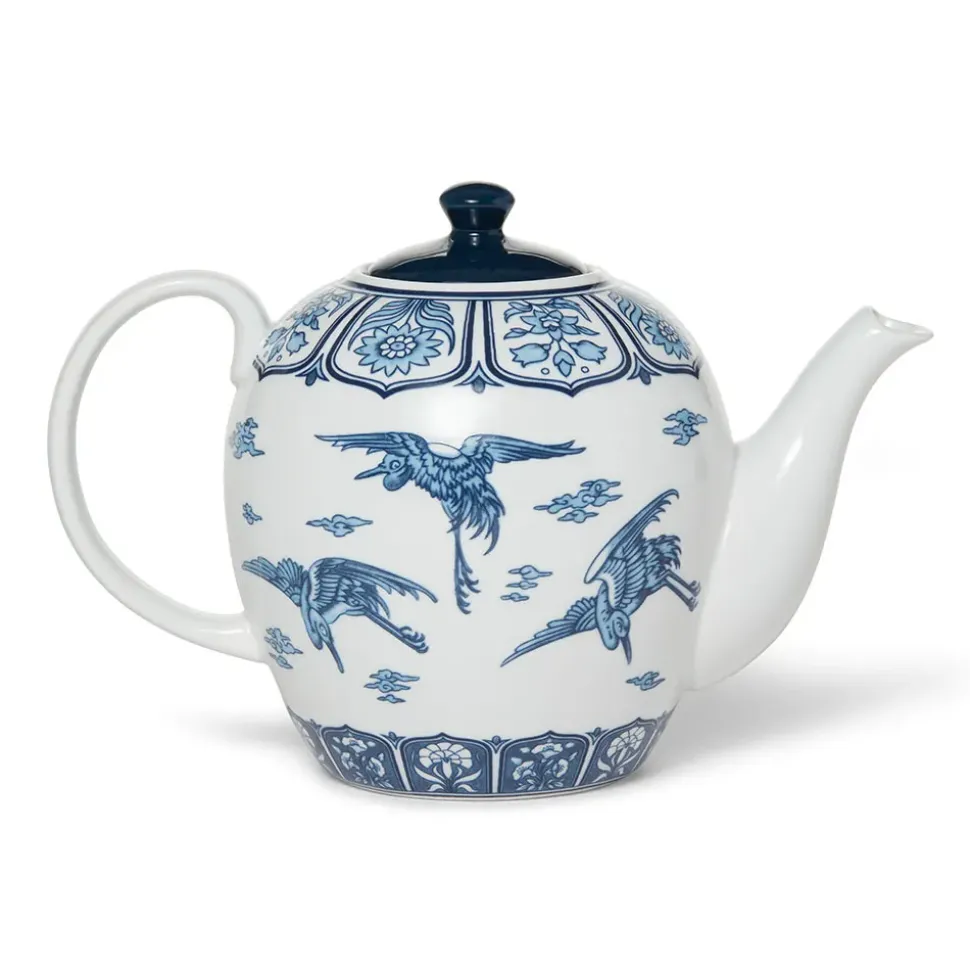 Blue & White Cranes Teapot