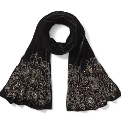 British Floral Beaded Scarf