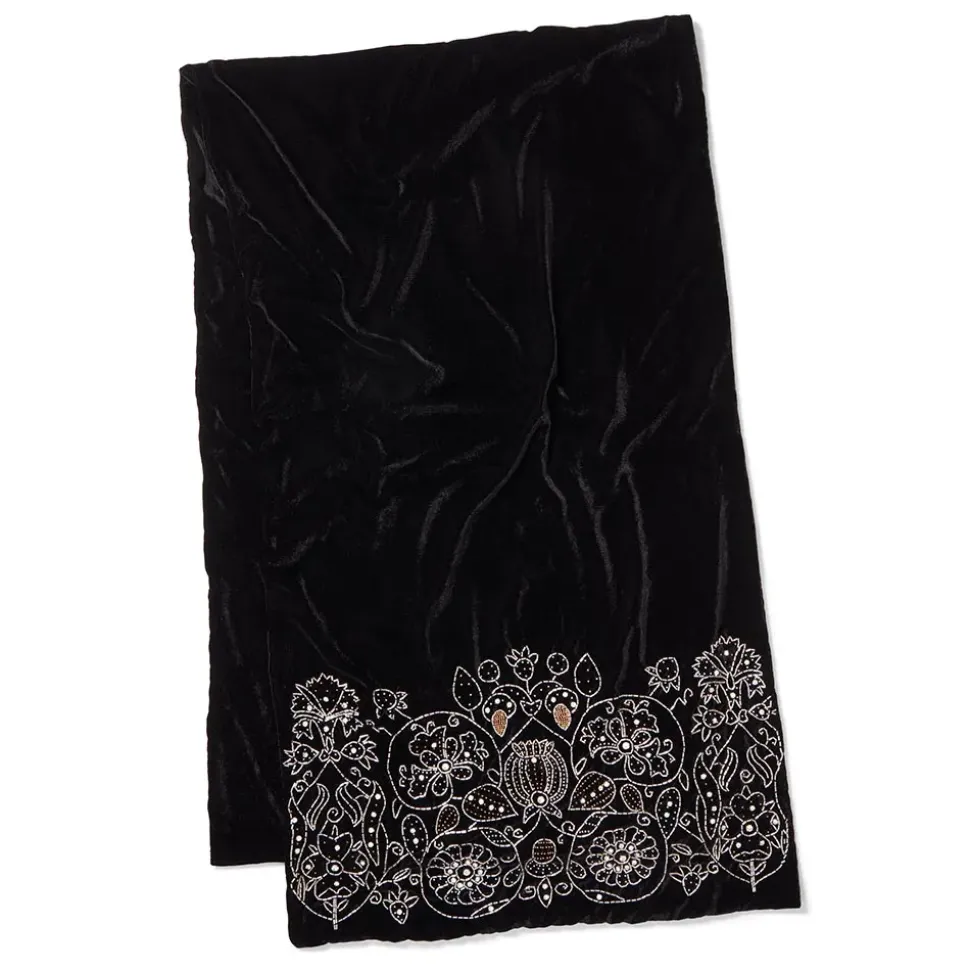 British Floral Beaded Scarf