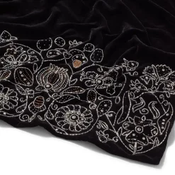 British Floral Beaded Scarf