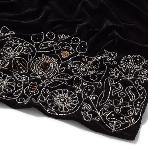 British Floral Beaded Scarf