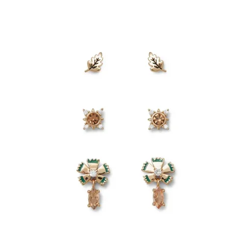 British Tree Of Life Flora And Stars Stud Earring Set