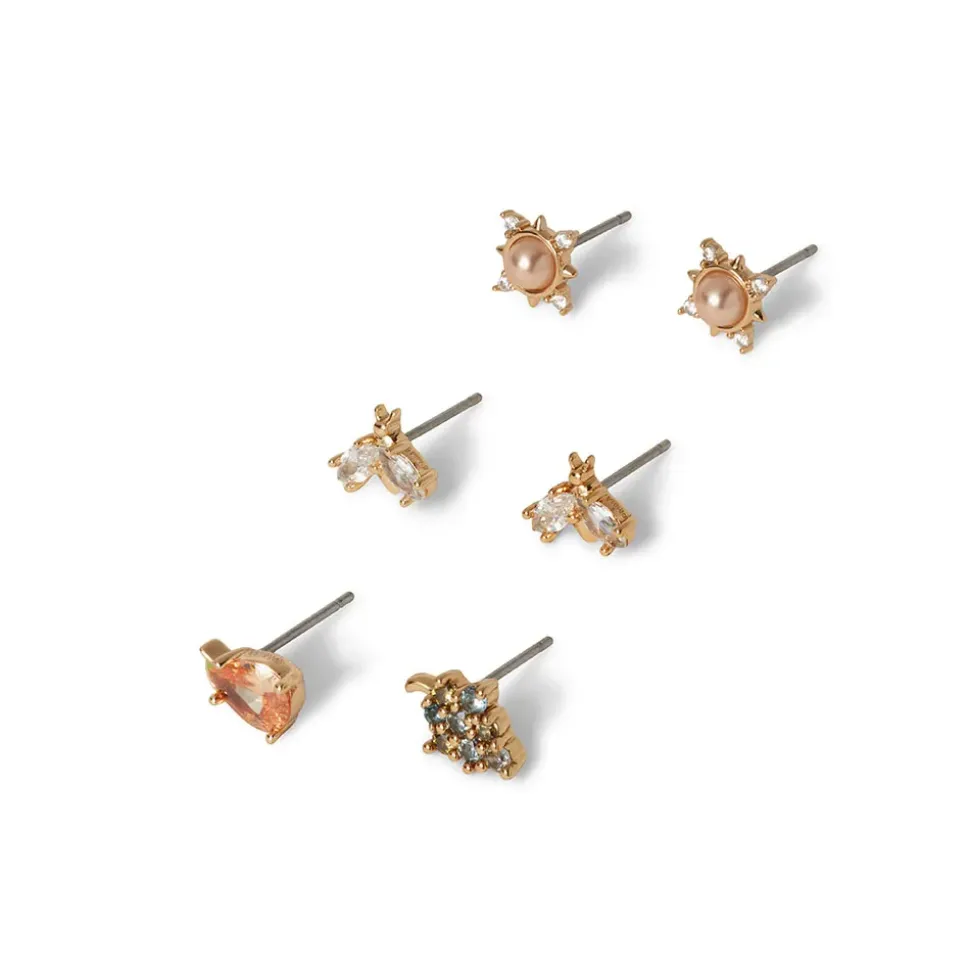 British Tree Of Life Fruit, Insects, And Stars Stud Earring Set