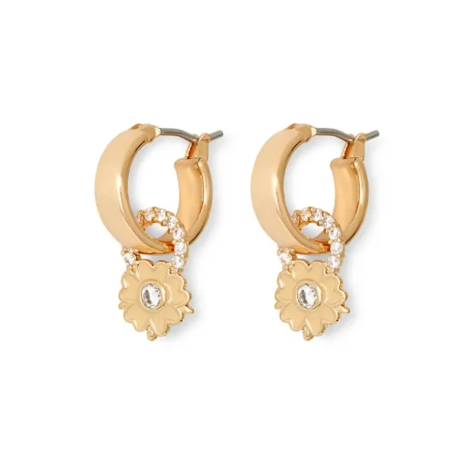 British Tree Of Life Small Hoop Earrings With Charms
