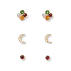 Celestial Symbols Stellar Stud Earrings Set