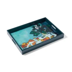Cezanne Apples And Primroses Rectangular Lacquer Tray