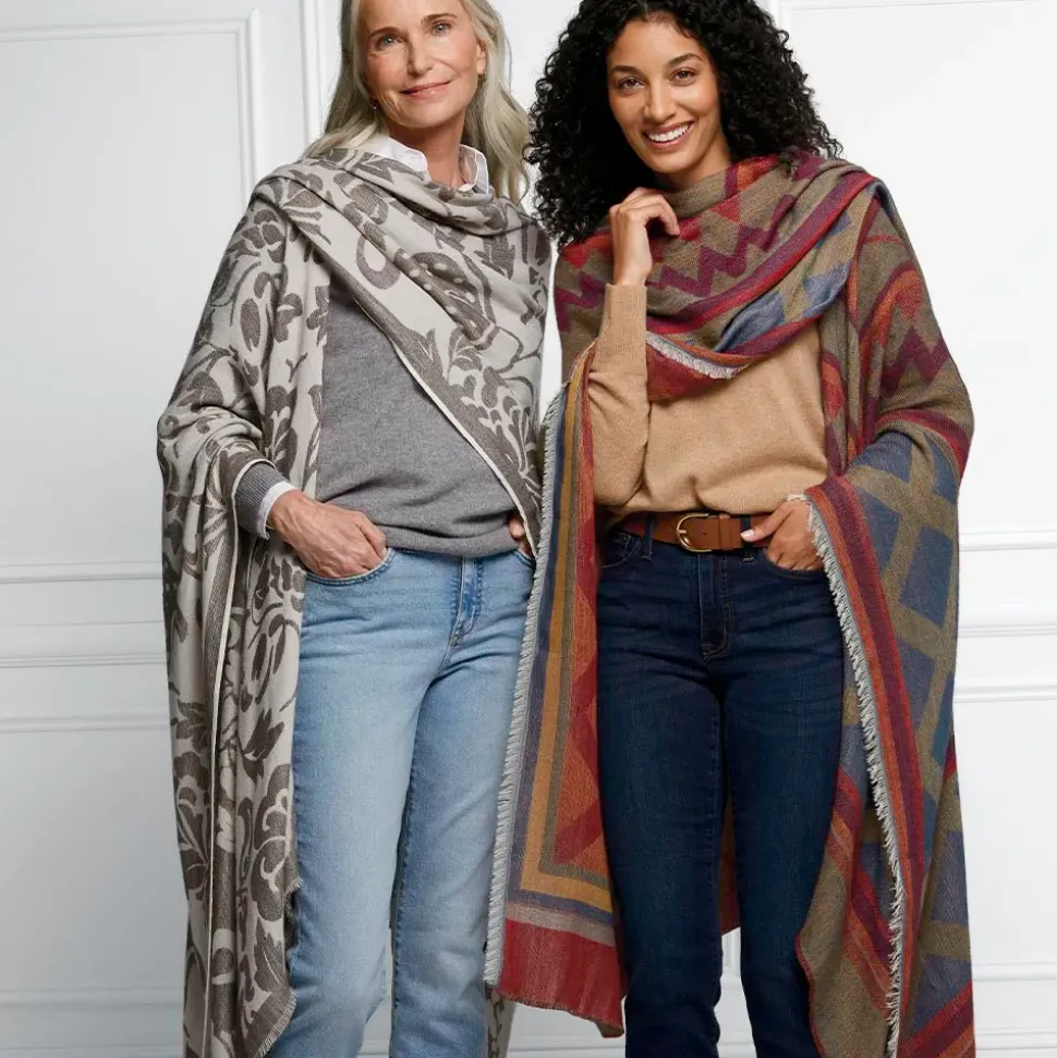 Chinese Lotus Oversize Ruana