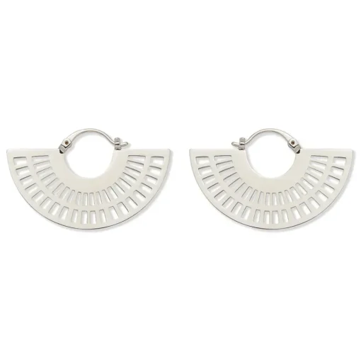 Crescent Cutout Hoop Earrings