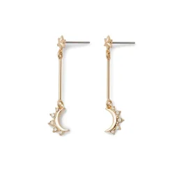 Crescent Moon Drop Earrings