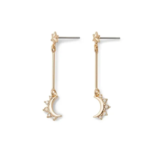 Crescent Moon Drop Earrings