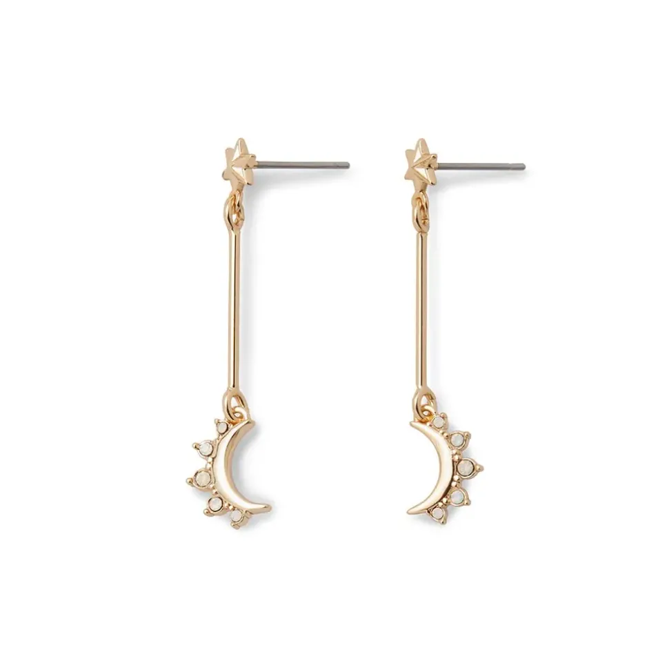 Crescent Moon Drop Earrings