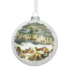 Currier & Ives Central Park In Winter Glitter And Glass Disc Ornament