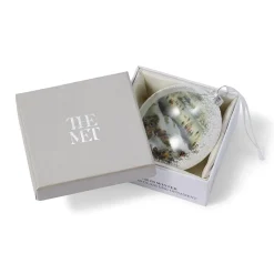 Currier & Ives Central Park In Winter Glitter And Glass Disc Ornament