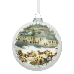 Currier & Ives Snowscapes Glass Disc Ornament Set