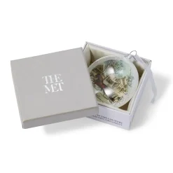 Currier & Ives Winter Morning In The Country Glitter And Glass Disc Ornament