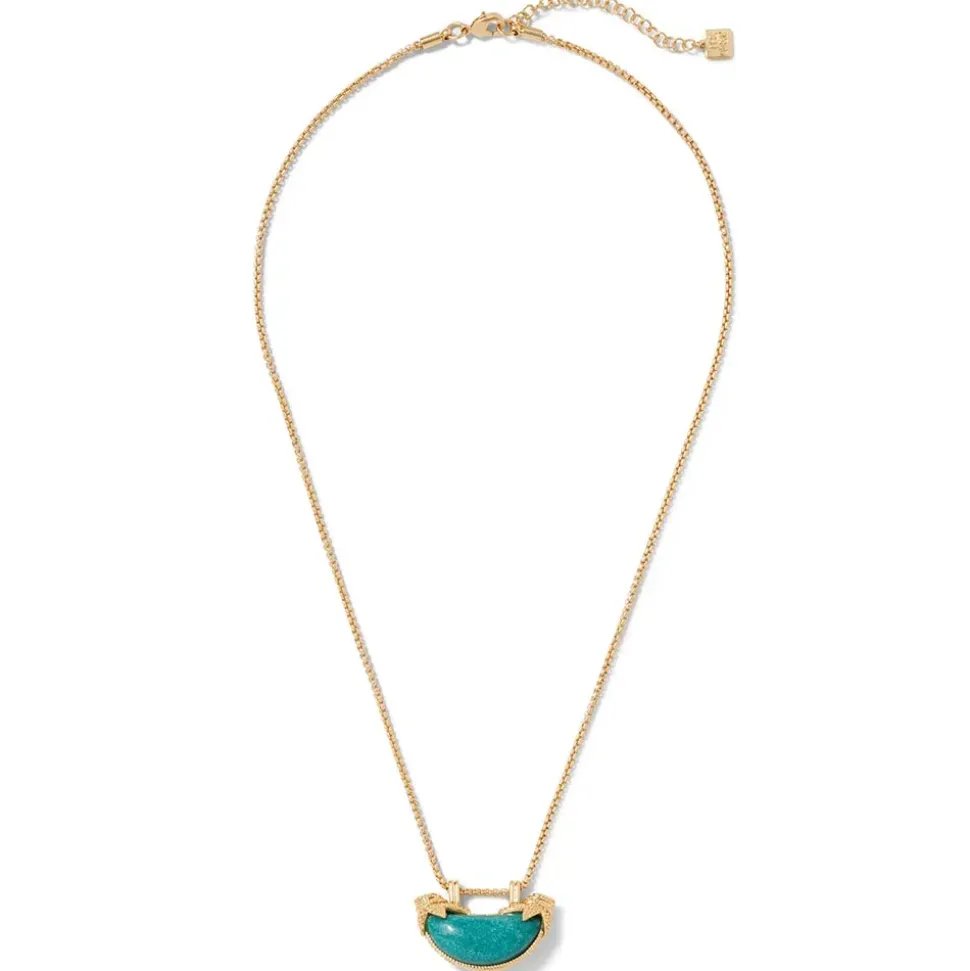 Cypriot Jade Crescent Pendant Necklace