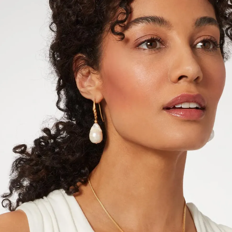 Cypriot Twist Pearl Drop Earrings