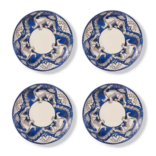 De Morgan Stylized Dragons Salad Plate Set