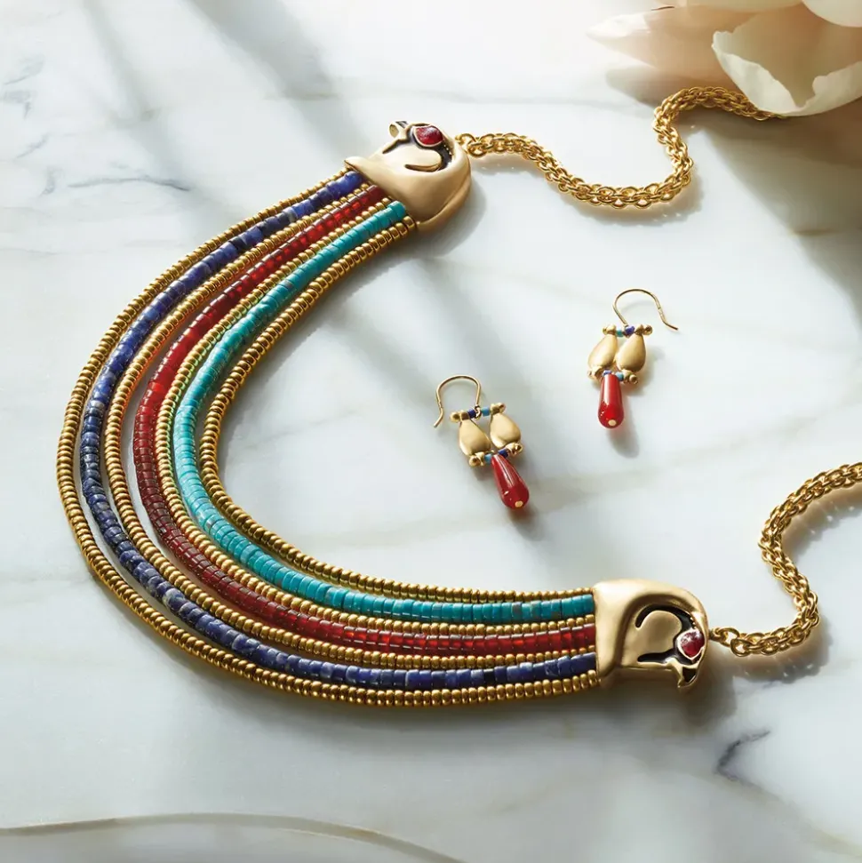 Egyptian Fringe Drop Earrings