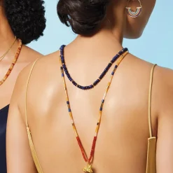 Egyptian New Kingdom Cat Beaded Pendant Necklace
