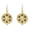 Embellished Disc Drop Earrings