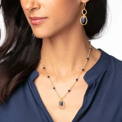 Etruscan Lapis Pendant Necklace