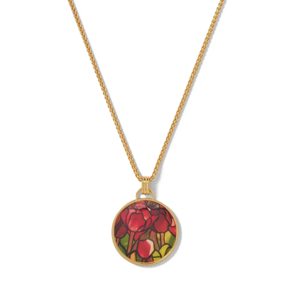 Favrile Tulip Enamel Pendant Necklace
