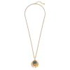 Gilded Age Peacock Feather Large Pendant Necklace