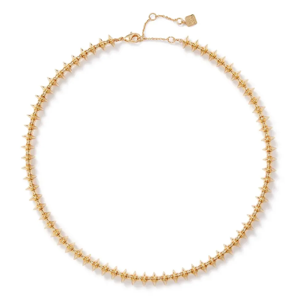 Golden Disc Necklace And Huggie Earrings Set
