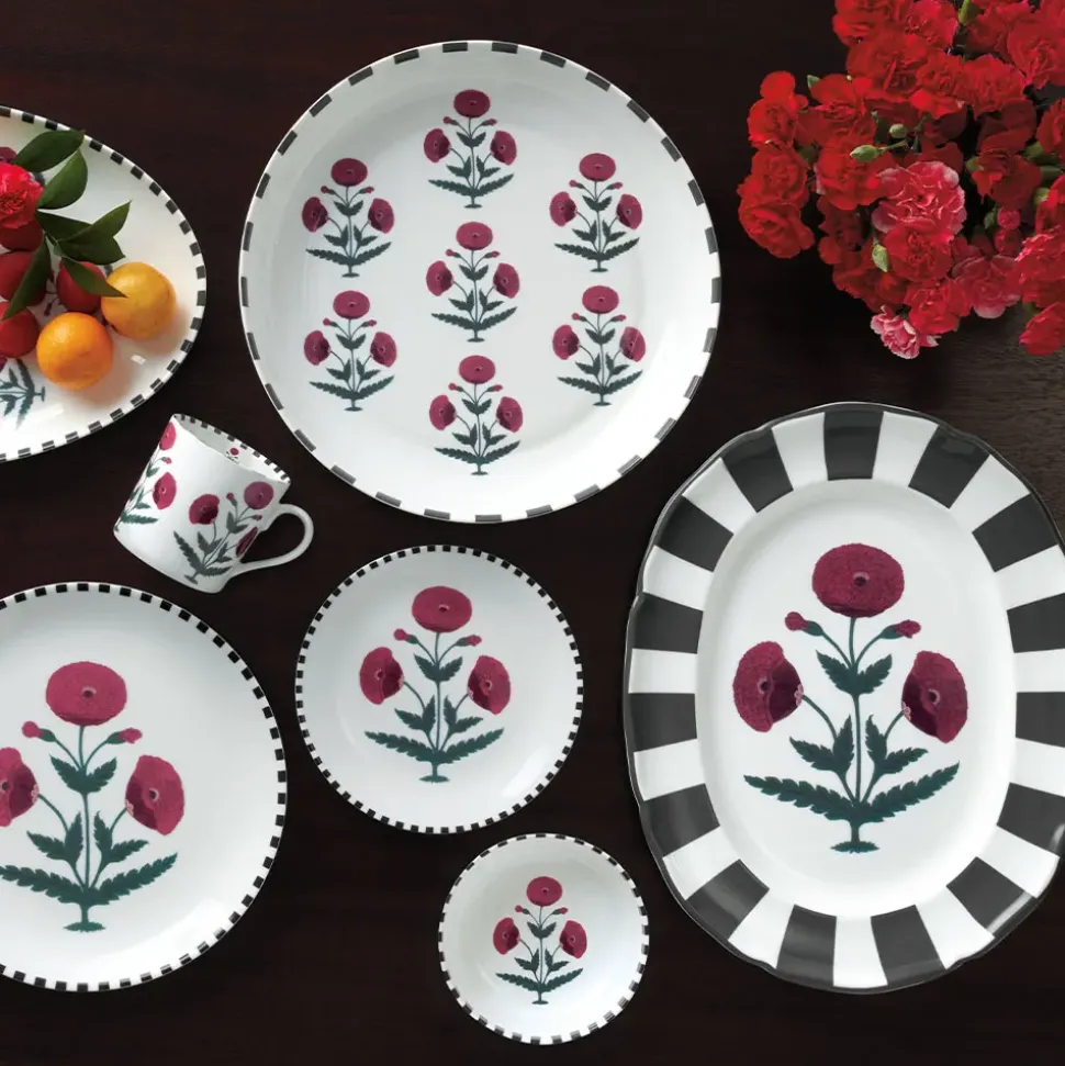 Good Earth Blooming Poppies Small Bowl Set