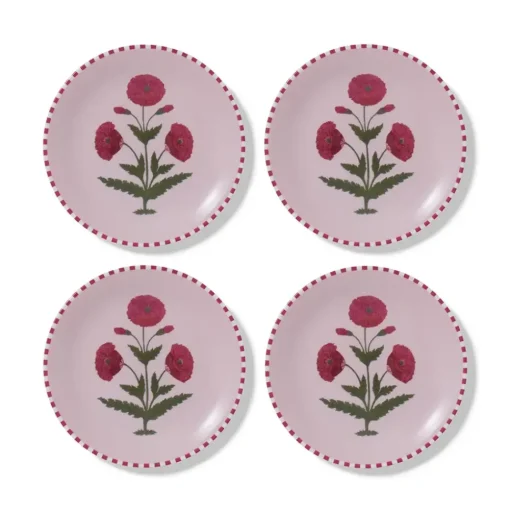Good Earth Blooming Poppies Salad Plate Set