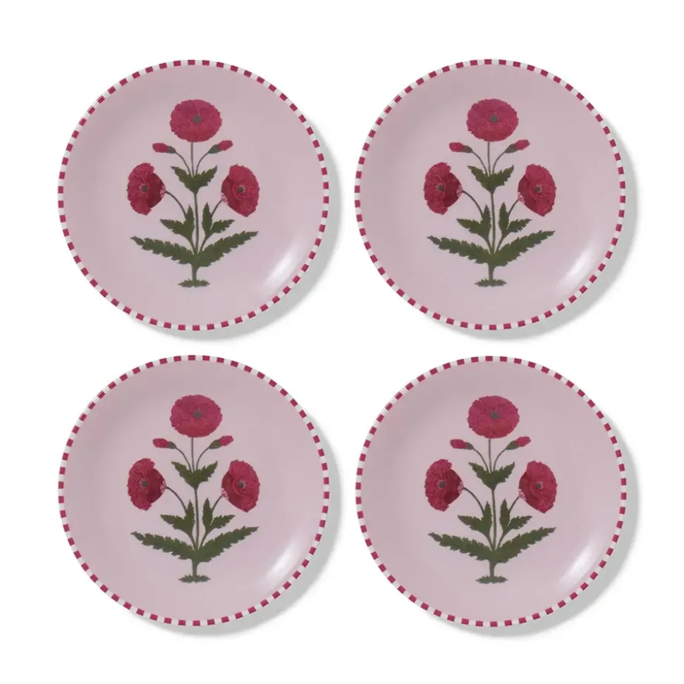 Good Earth Blooming Poppies Salad Plate Set