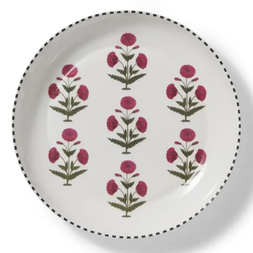 Good Earth Blooming Poppies Round Serving Dish