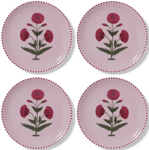Good Earth Blooming Poppies Dinner Plate Set