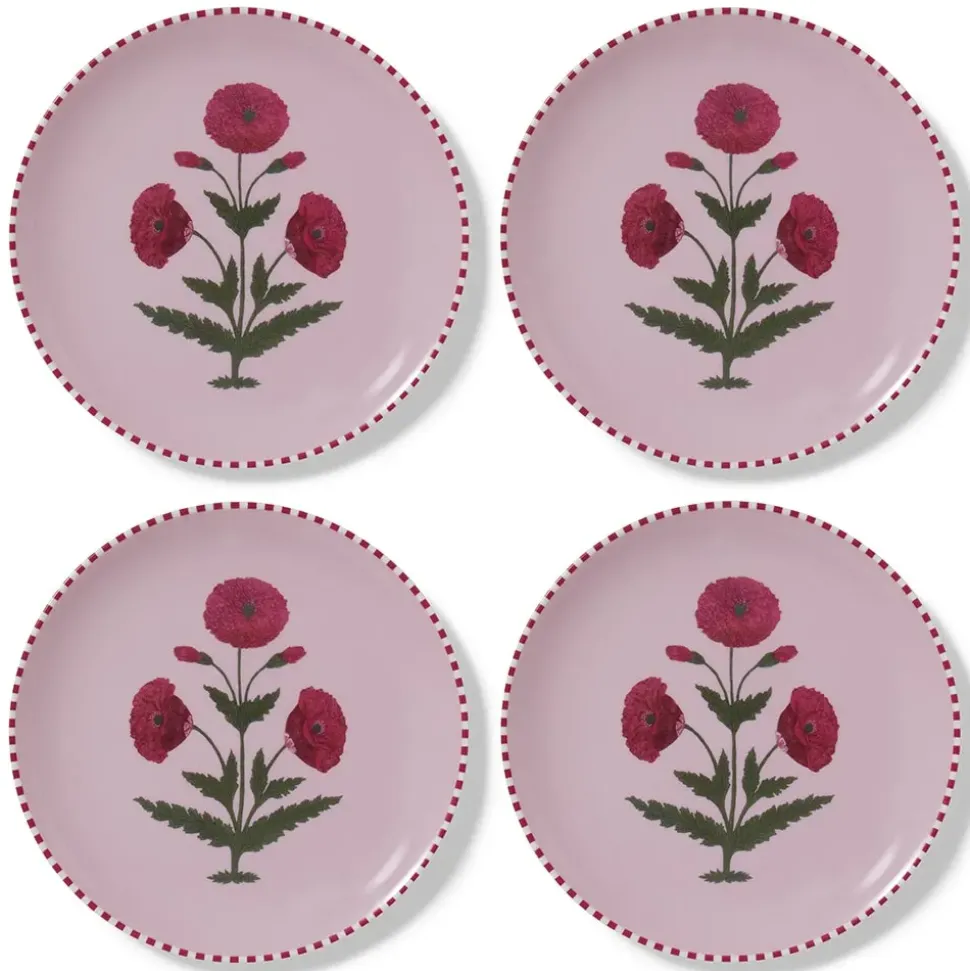 Good Earth Blooming Poppies Dinner Plate Set