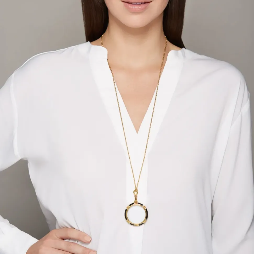 Hand-Enameled Magnifier Pendant Necklace