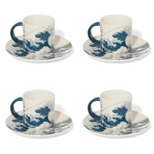 Hokusai Great Wave Espresso Cup And Saucer