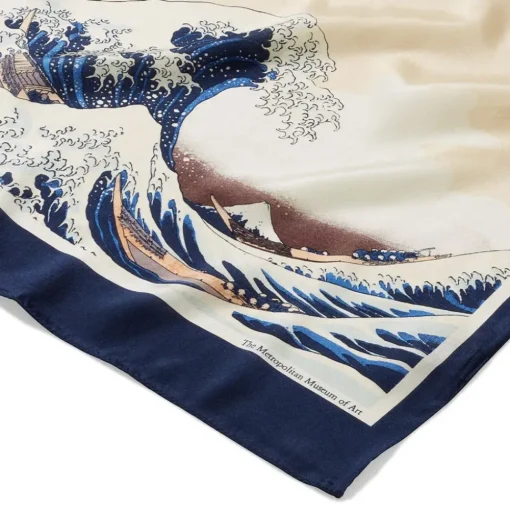 Hokusai Great Wave Oblong Silk Scarf