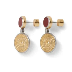 Islamic Medallion Carnelian Drop Earrings